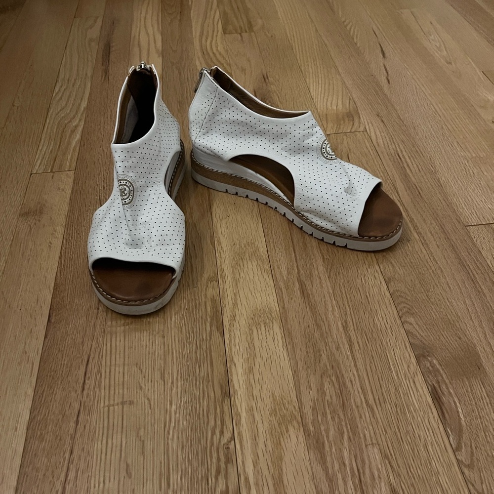 Elegant White Perforated Women's Sandals